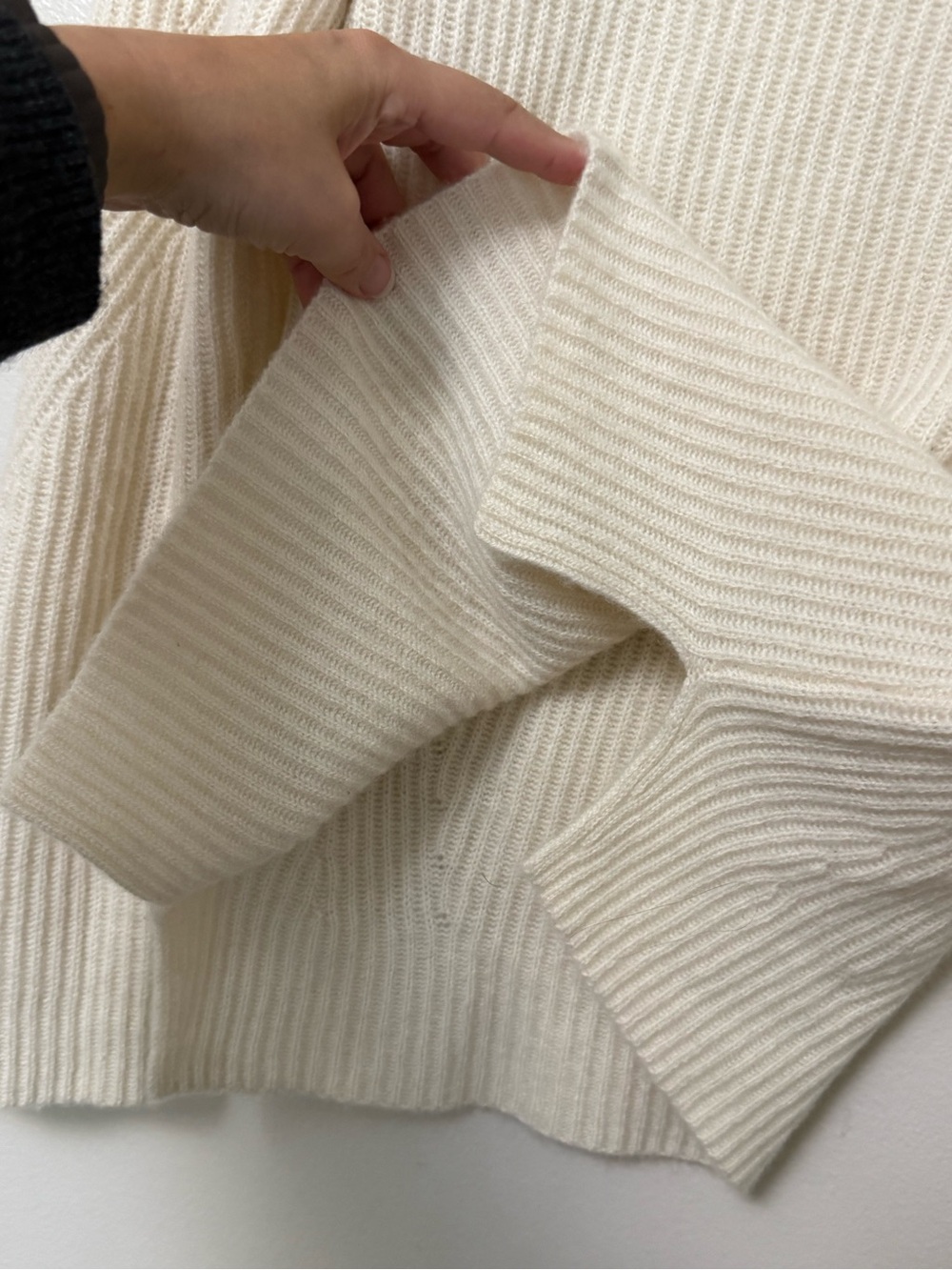 Ann Taylor Cashmere Cozy Cream Ribbed Women's Sweater - Picture 6 of 12